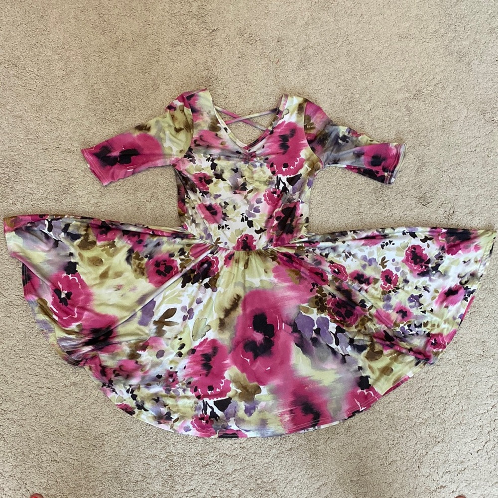 Dot Dot Smile ballerina dress in pink floral